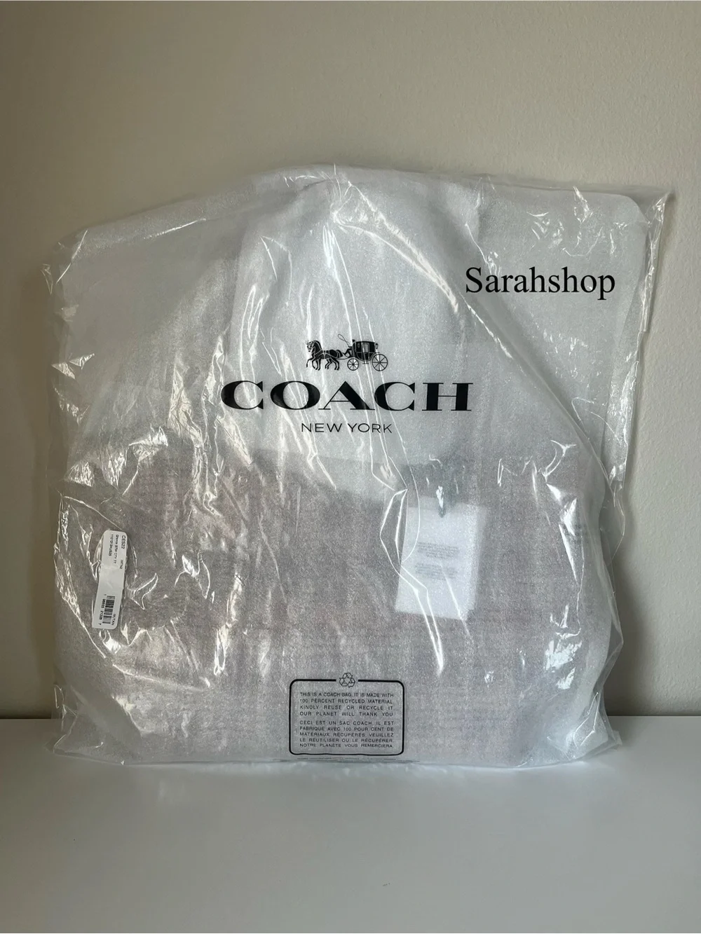 ✅Coach City Tote Bag With Gingham Print